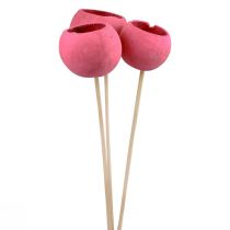 Artículo Campanas decorativas de flores secas con tallo rosa 42cm 3 piezas