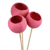 Artículo Campanas decorativas de flores secas con tallo rosa 42cm 3 piezas