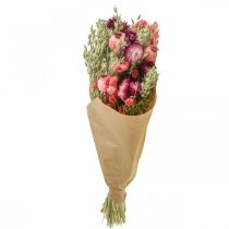Artículo Ramo de flores secas, siemprevivas, grano, cápsula de amapola, Phalaris, junco, 55 cm