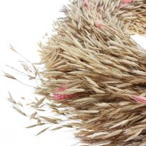 Corona seca avena phalaris corona rosa natural Ø44cm
