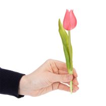 Artículo Flor de tulipán de alta calidad como réplica realista para jarrones de mesa, 21 cm, 6 piezas