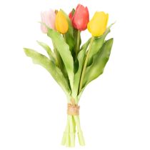 Artículo Tulipanes artificiales, decoración rústica primaveral para cualquier jarrón de mesa, 30 cm, 7 piezas
