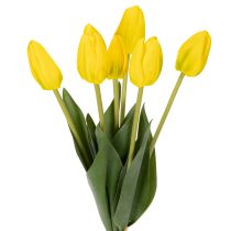 Artículo Flores de tulipán artificiales para una decoración primaveral realista en el salón o la oficina, 40 cm, 7 piezas