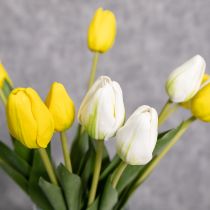 Artículo Flores de tulipán artificiales para una decoración primaveral realista en el salón o la oficina, 40 cm, 7 piezas