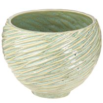 Artículo Macetero decorativo cuenco de cerámica en color verde Ø15cm H11cm 2uds