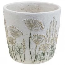 Macetero Maceta Grande Cerámica Oro Blanco Ø20.5cm H20cm