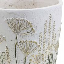 Macetero Maceta Grande Cerámica Oro Blanco Ø20.5cm H20cm