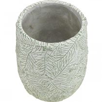 Artículo Jardinera cerámica verde blanco gris ramas pino Ø12cm H17.5cm