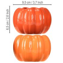 Artículo Maceta de cerámica con forma de calabaza naranja, Ø9,5cm, alto 6,5cm, 4 unidades