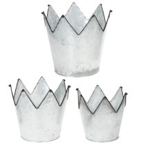 Artículo Juego de 3 macetas decorativas de metal zinc Ø21,5/19,5/17 cm