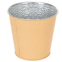 Artículo Maceta metálica, color naranja pastel, Ø13,5 cm, H12,5 cm