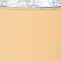 Artículo Maceta metálica, color naranja pastel, Ø16cm H14cm