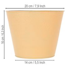 Artículo Maceta metálica, color naranja pastel, Ø20cm H16cm