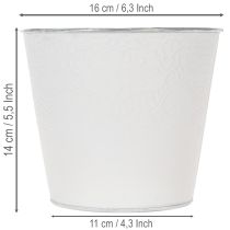 Artículo Maceta metálica, blanco pastel, Ø16cm H14cm