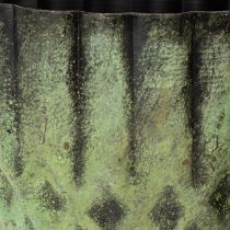 Artículo Maceta metálica vintage, verde, Ø14/12cm, juego de 2