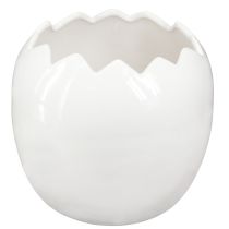 Artículo Maceta de cerámica con forma de huevo de Pascua, tamaño grande, color blanco, 20 x 18 cm