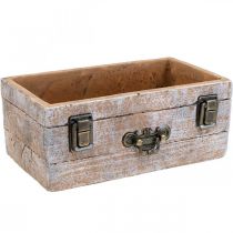 Macetero cajón hormigón aspecto madera envejecida 22,5x13x9cm