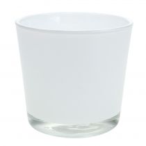 Artículo Jardinera de cristal blanco Ø11.5cm H11cm