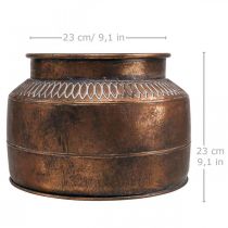 Macetero grande metal cobre relieve macetero decorativo Ø31.5cm H23cm