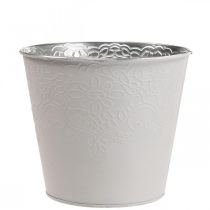 Macetero de metal macetero blanco pastel Ø13,5cm H12,5cm