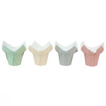 Artículo Macetero papel punteado embalaje de regalo flores Ø9cm H16cm 8 piezas