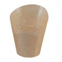 Artículo Jardinera de papel tejido vainilla, naranja, rosa Ø9cm H18cm 9ud