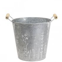 Maceta macetero vintage balde metálico decorativo Ø16cm H15cm