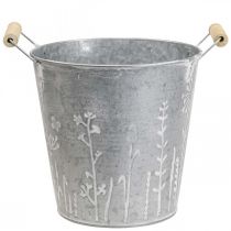 Maceta macetero cubo de metal decorativo vintage Ø21.5cm H19cm