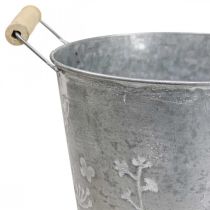 Maceta macetero cubo de metal decorativo vintage Ø21.5cm H19cm