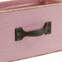 Macetero cajón macetero de madera rosa 25×13×9cm