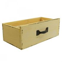 Macetero cajón para plantas caja para plantas madera amarillo 25×13×9cm