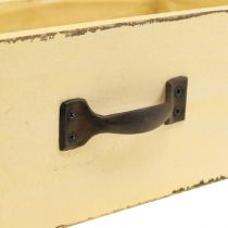 Macetero cajón para plantas caja para plantas madera amarillo 25×13×9cm