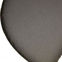 Artículo Decoración de corazón de pizarra para el día de San Valentín corazón negro L16cm 4 piezas