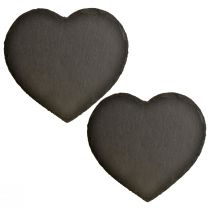 Artículo Corazón de pizarra del día de San Valentín Corazón decorativo negro 25 cm 2 piezas