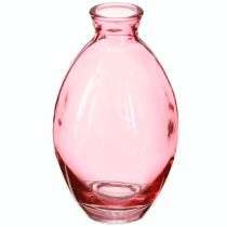 Artículo Jarrón bulboso mini jarrones vidrio teñido rosa Ø7cm H12cm 6 uds