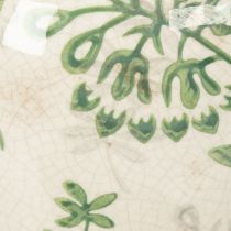 Artículo Jarrón con delicado estampado vegetal para decoración del hogar, 19 cm.