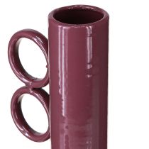 Artículo Jarrón moderno y artístico con cuello largo y asas redondas para interiores elegantes, 24 cm.