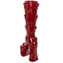 Artículo Jarrón decorativo con forma de bota y diseño de lazo, 37 cm.
