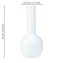 Artículo Jarrón decorativo moderno de metal blanco crema Ø10,5cm H25,5cm