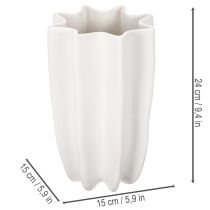 Artículo Jarrón acanalado, jarrón alto decorativo para flores secas, 24 cm