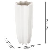 Artículo Jarrón de flores estriado, jarrón decorativo moderno de 38 cm.