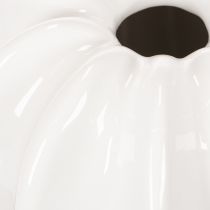 Artículo Jarrón de cerámica con forma de calabaza, blanco, decoración para el hogar, 15 cm.
