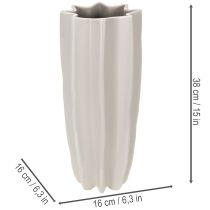 Artículo Jarrón moderno acanalado, jarrón alto decorativo para flores secas, 38 cm.