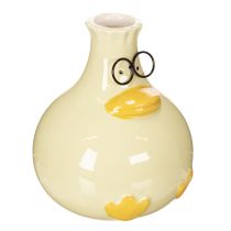 Artículo Jarrón con figura de pato, cerámica, diseño alegre, ideal para interiores modernos, 15 cm, 2 piezas