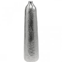 Artículo Florero decorativo florero de metal martillado plateado Ø9,5cm H41cm