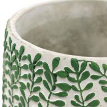 Maceta de cerámica con zarcillos de hojas, jardinera, jardinera Ø18cm H14.5cm