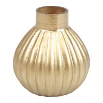 Florero florero de vidrio dorado florero decorativo bulboso vidrio Ø10.5cm H11.5cm