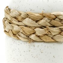 Artículo Jarrón de flores de cerámica blanca de algas marinas, jarrón de mesa H10,5 cm, 2 piezas
