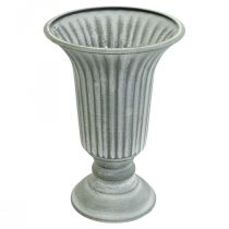 Jarrón decorativo vintage taza jarrón copa jarrón gris Al.21,5cm Ø15cm