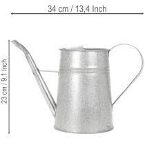 Artículo Regadera decorativa galvanizada, de metal, gris, estilo vintage, 1,7 L, 23 cm de alto, para decoraciones florales y macetas con estilo.